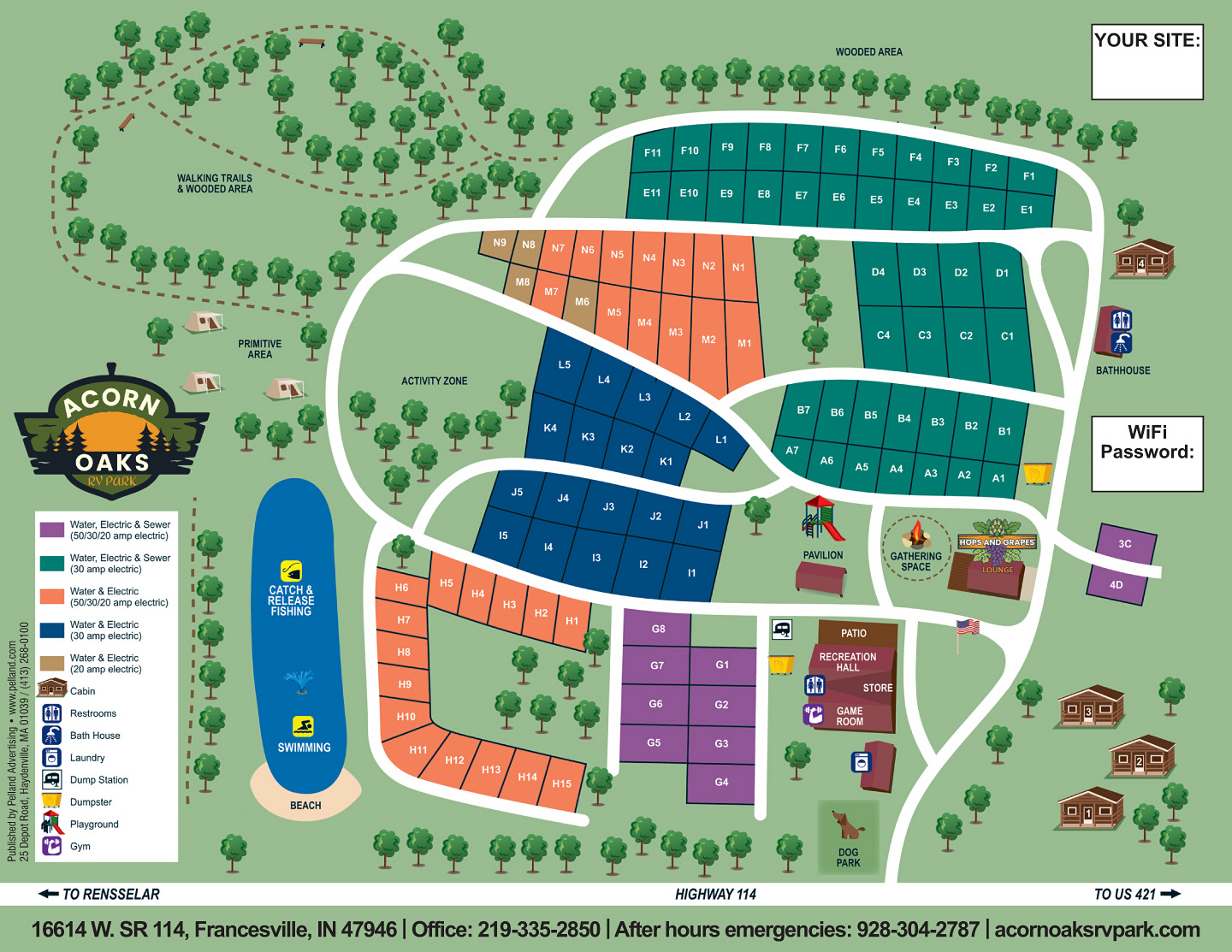 Acorn Oaks RV Park Site Map